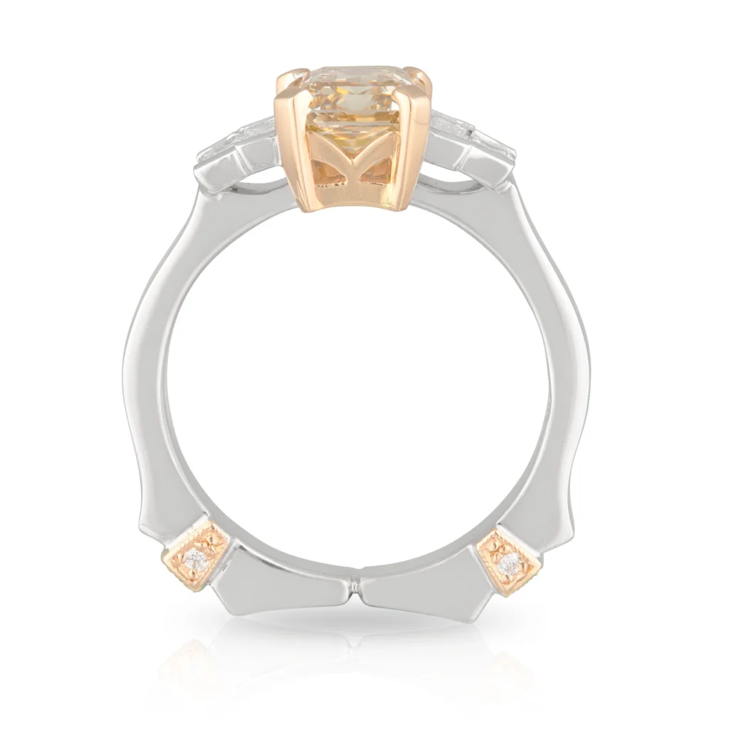 Cognac Diamond Trilogy Engagement Ring