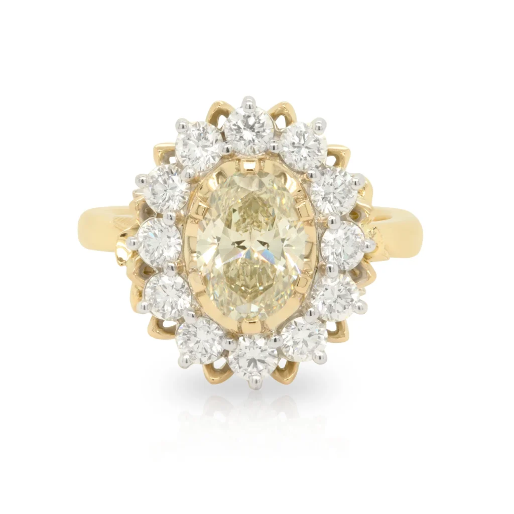 Coronation Diamond Halo Engagement Ring Front