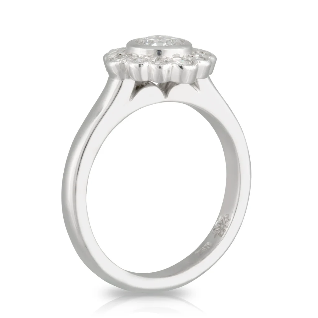 Daisy Diamond Halo Engagement Ring