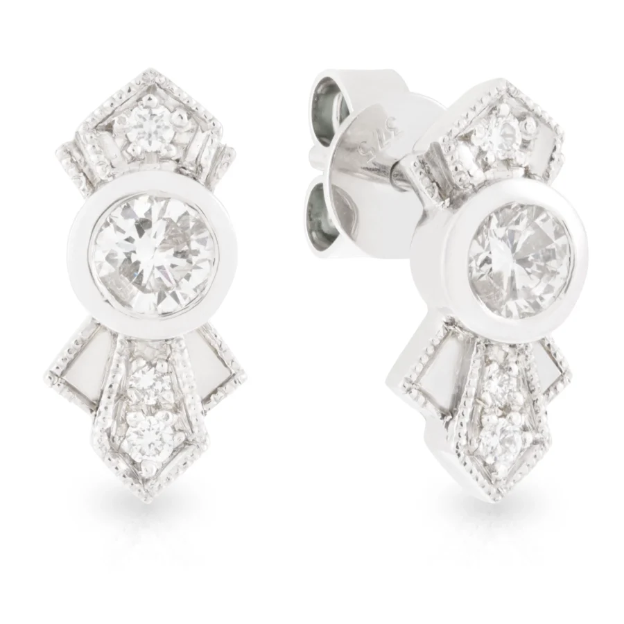 Diamond Art Deco Studs