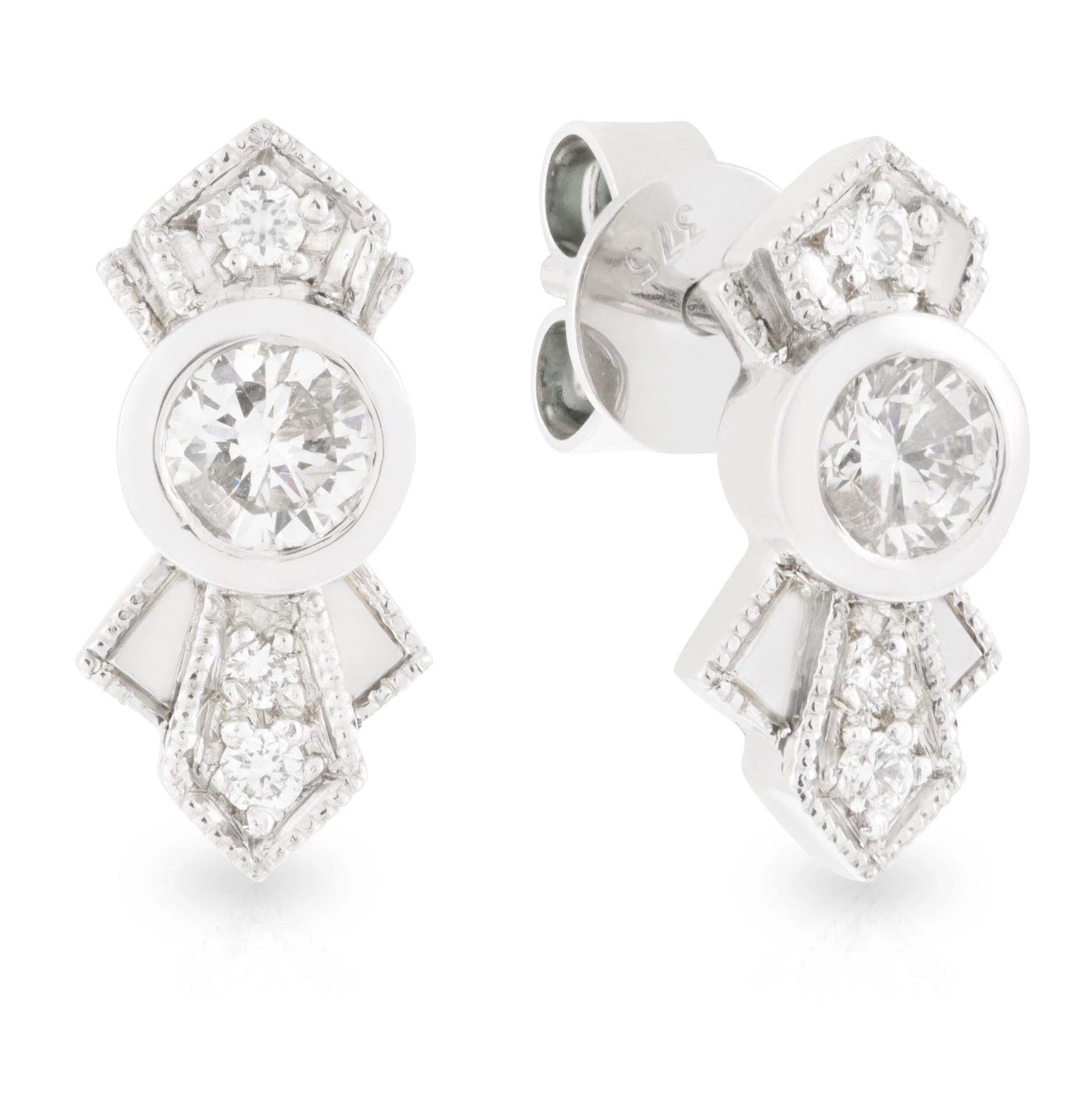 Diamond Art Deco Studs