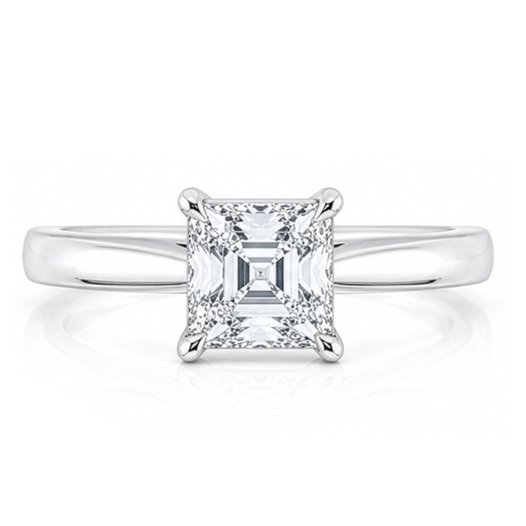 Diamond Asscher cut Diamond Engagement Ring