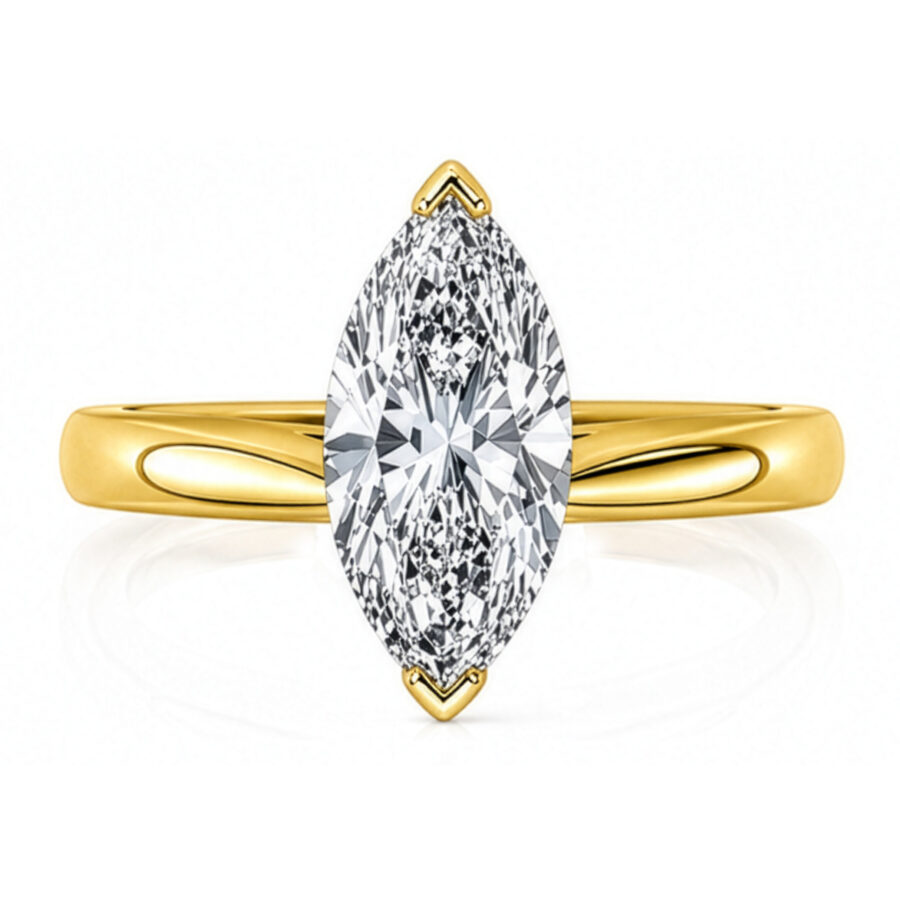 Yellow Gold Diamond Marquise Engagement Ring
