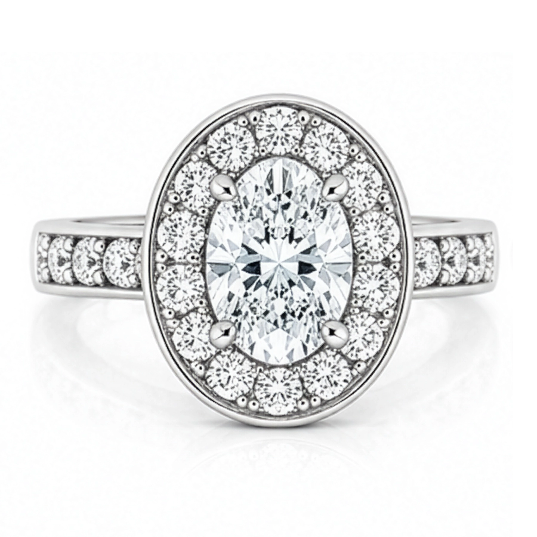 Diamond Oval Halo Engagement Ring