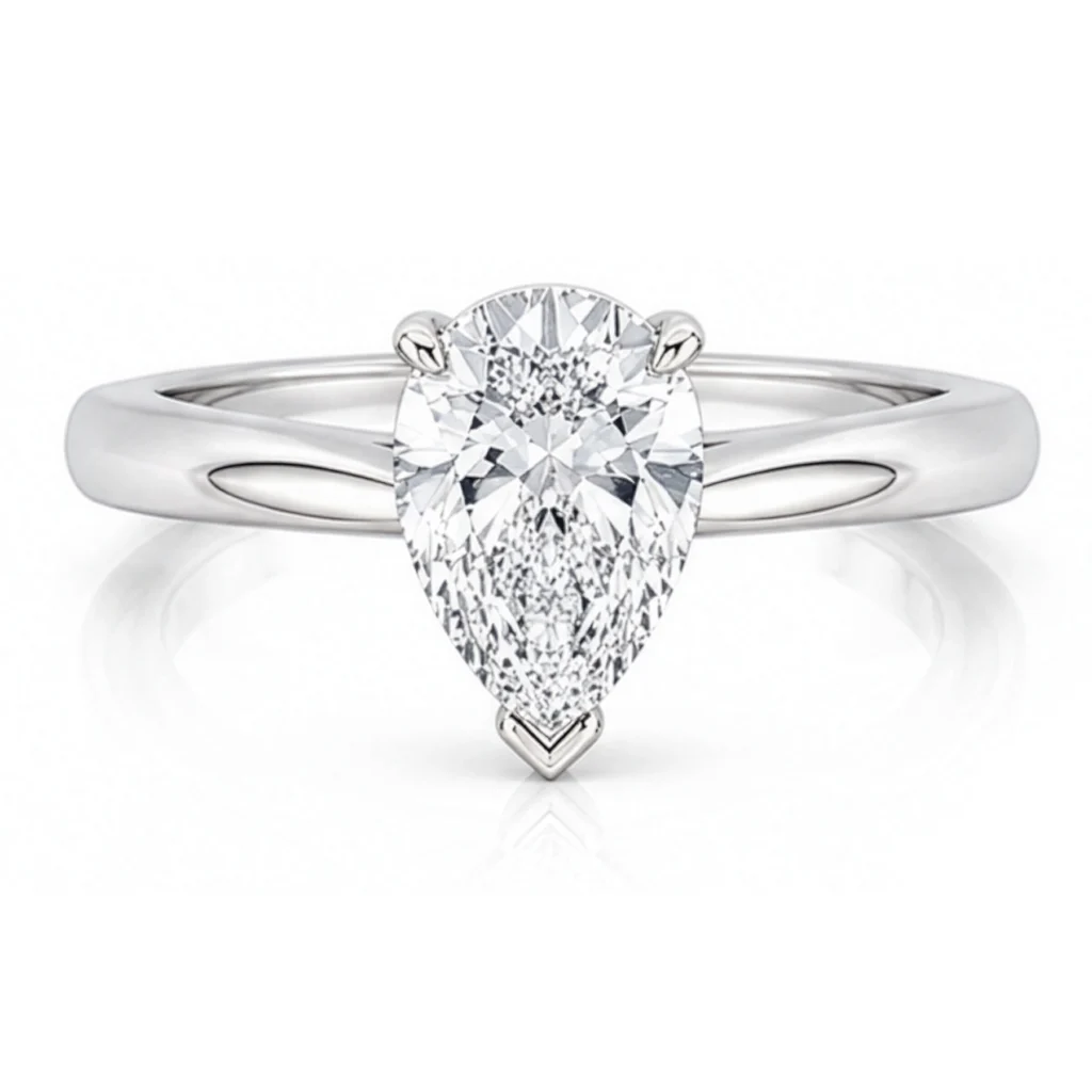 Diamond Pear Claw Set Engagement Ring