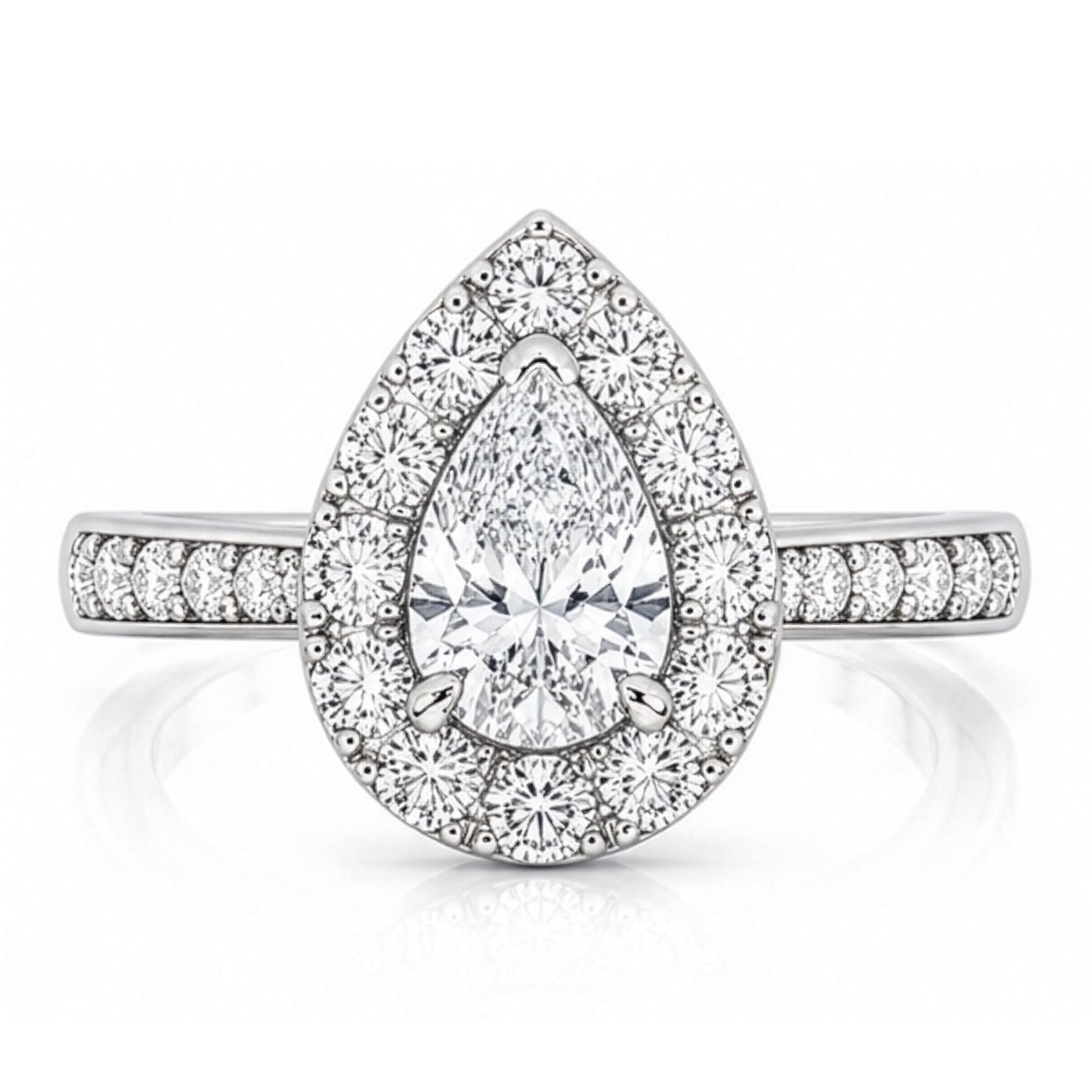 Diamond Pear Halo Engagement Ring