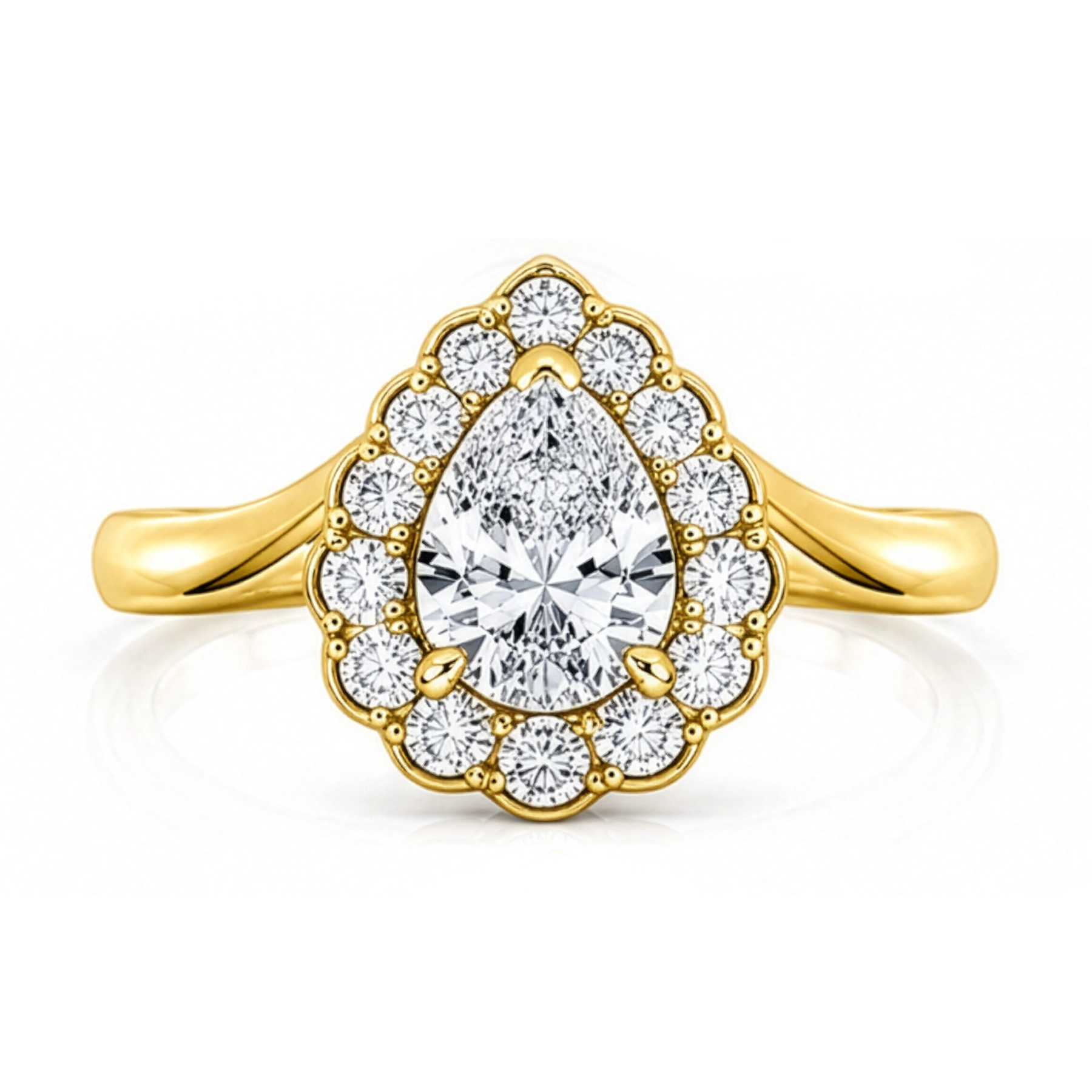 Diamond Pear Hallo Upswept Band Yellow