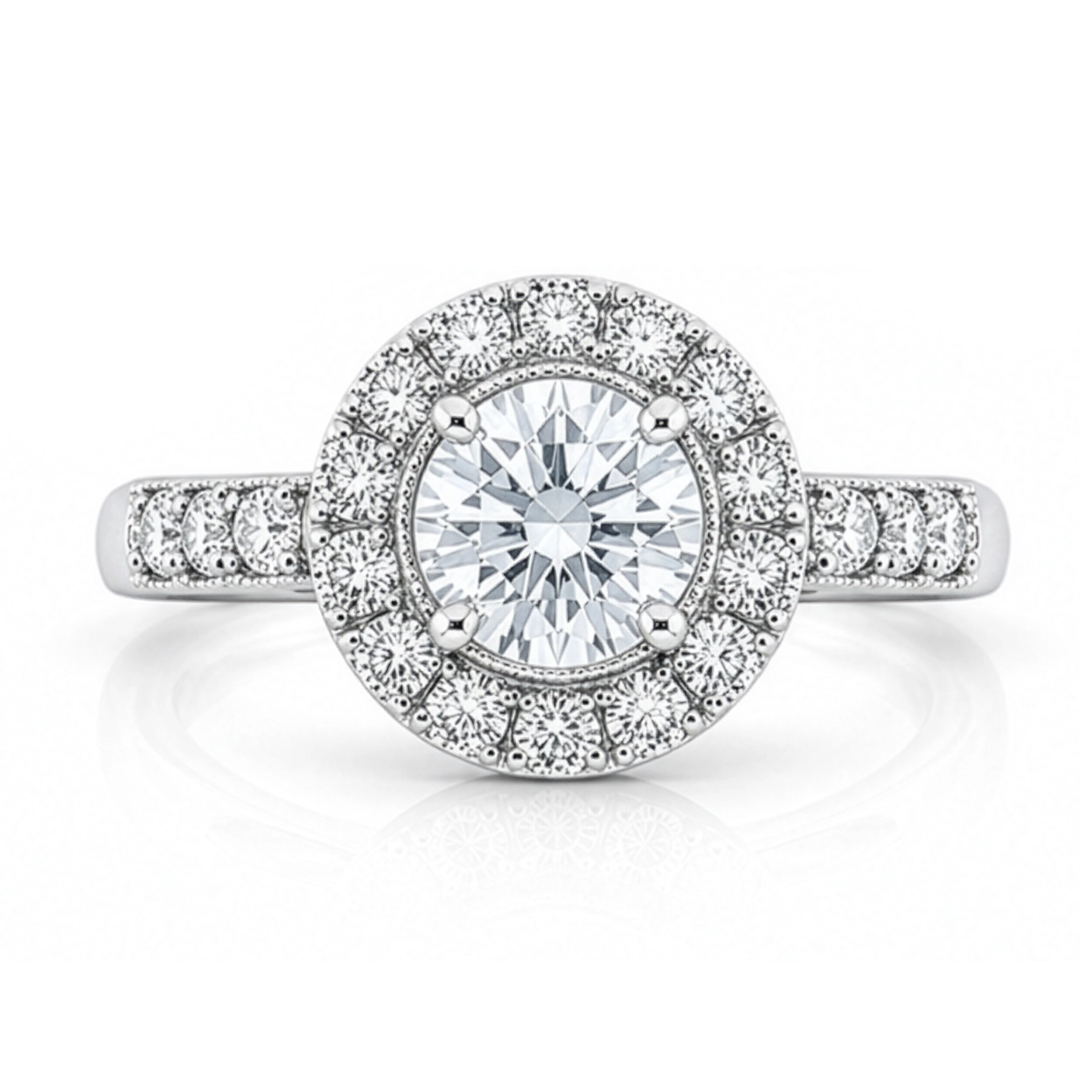 Diamond Round Halo Engagement Ring