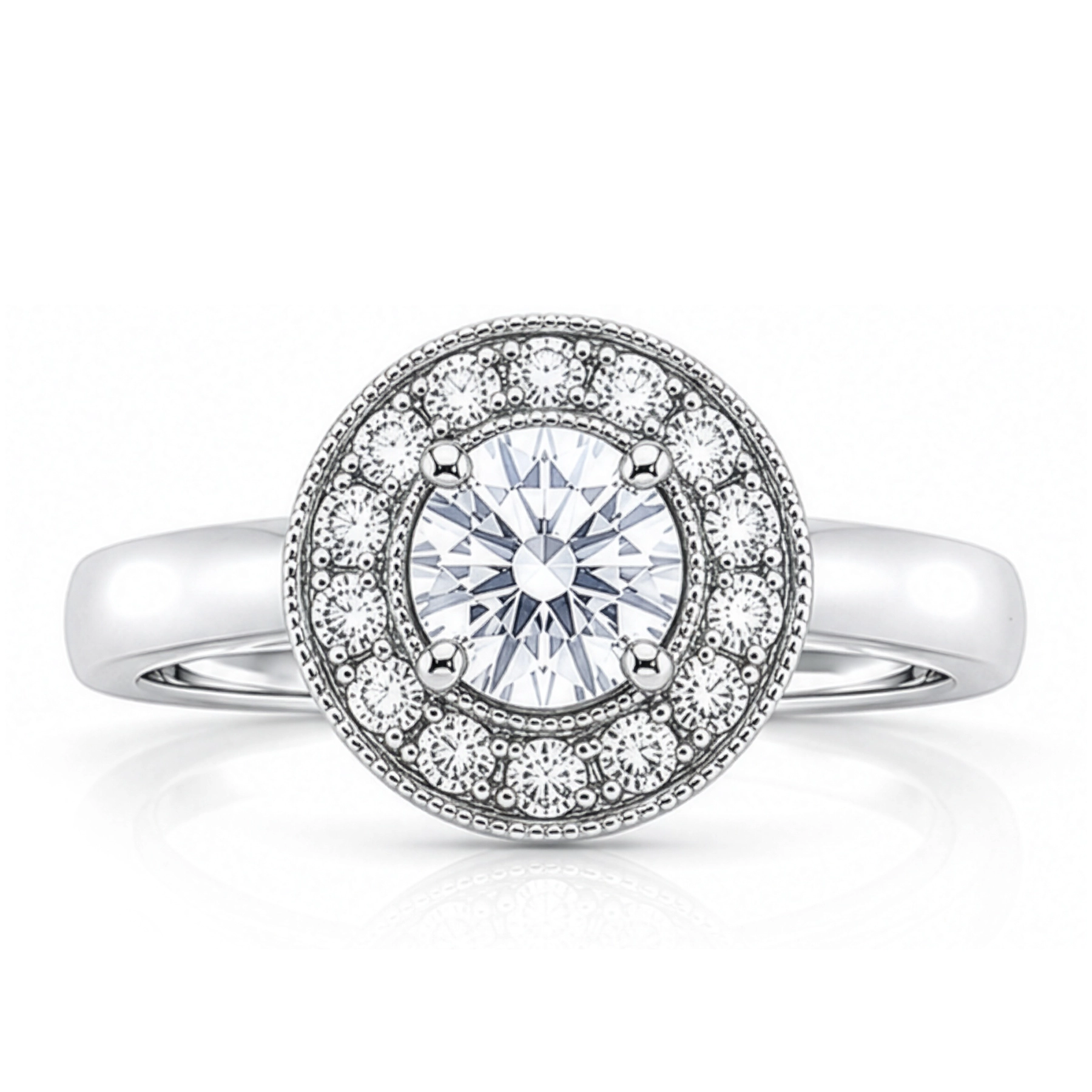 Diamond Round Halo Engagement Ring