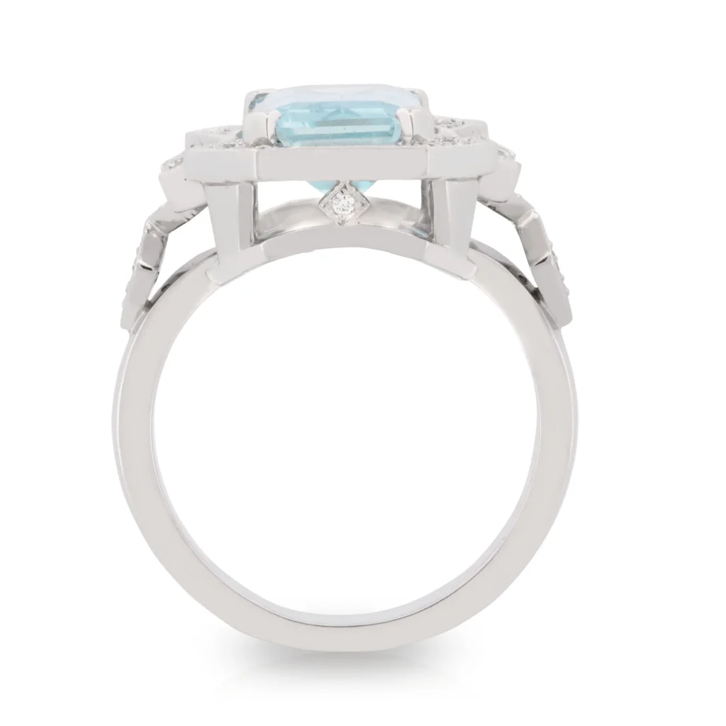 Emerald cut Aquamarine Gatsby Ring