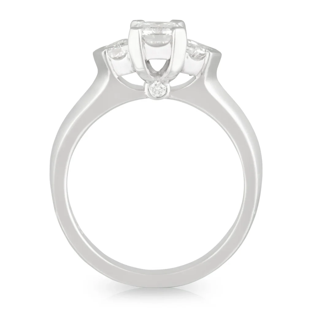 Diamond Emerald and Cadi Cut Engagement Ring