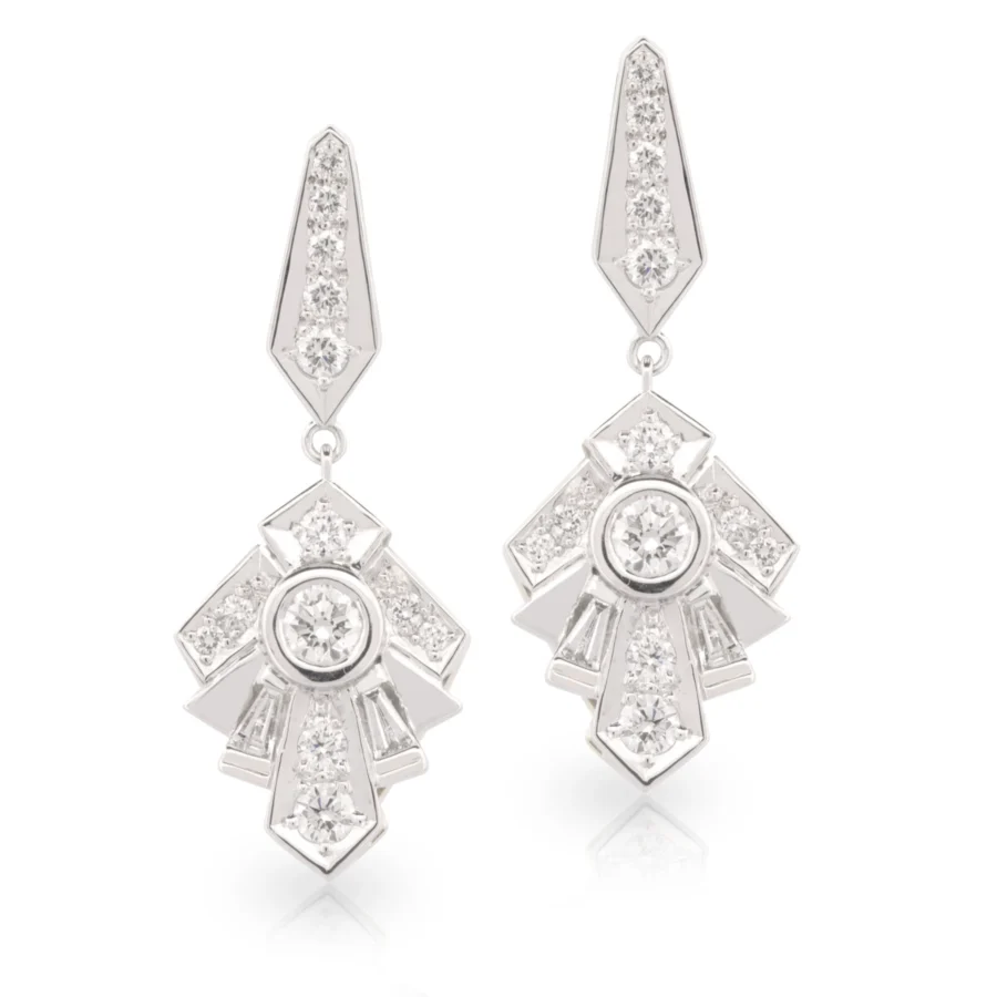 Empire Two Tone Diamond Earrings