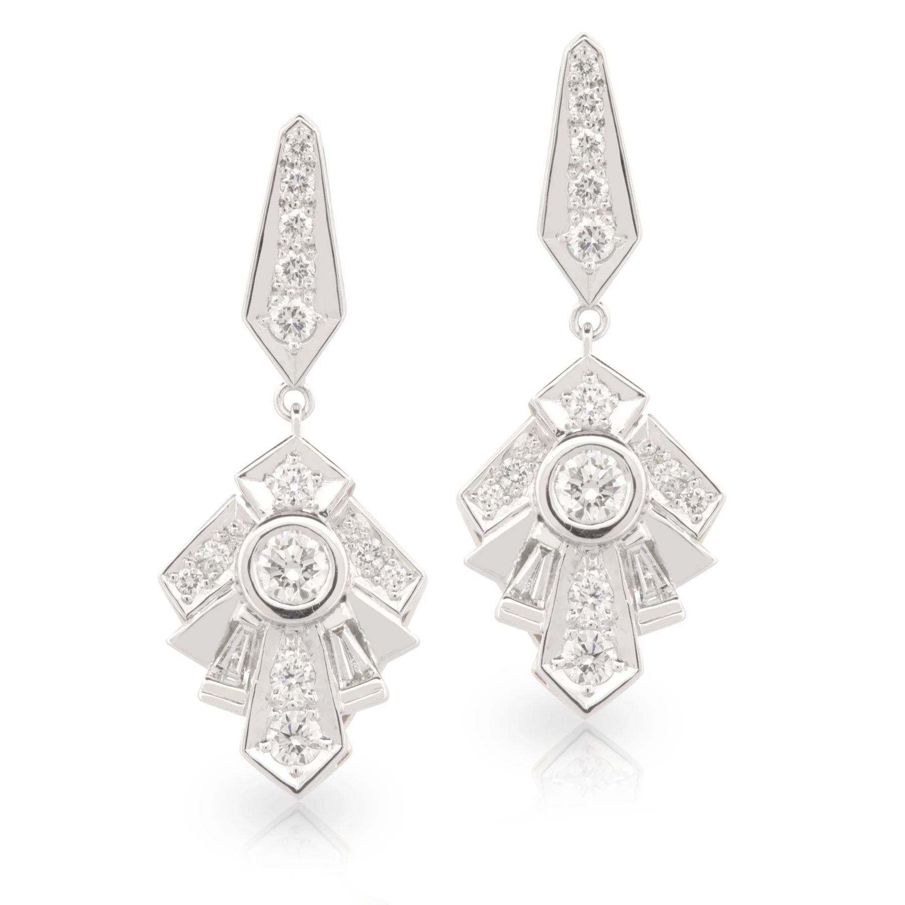 Empire Two Tone Diamond Earrings