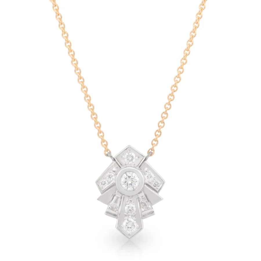 Empire Two Tone Diamond Pendant