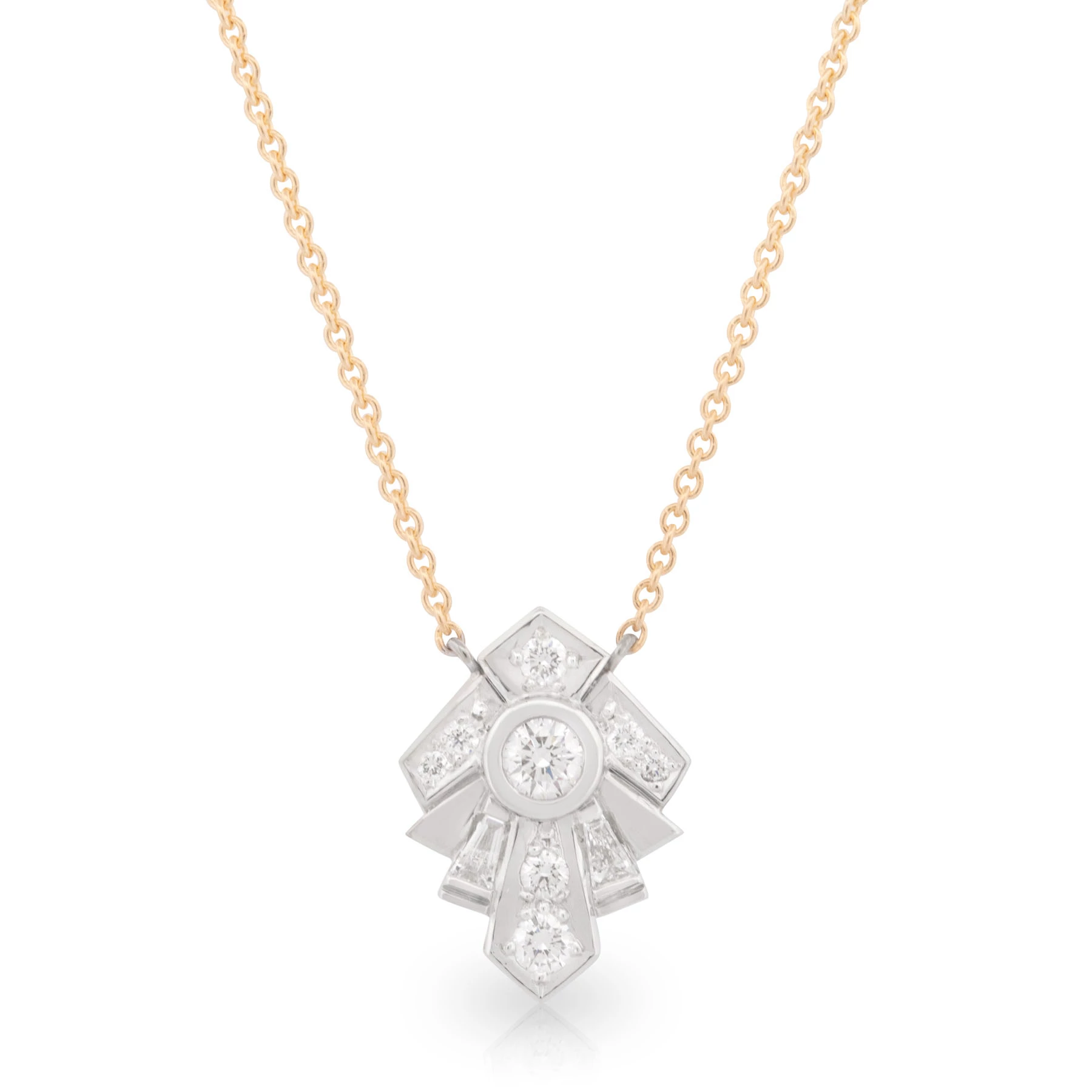Empire Two Tone Diamond Pendant