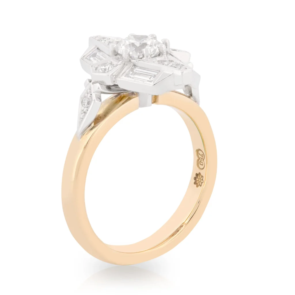 Empire Two Tone Diamond Ring