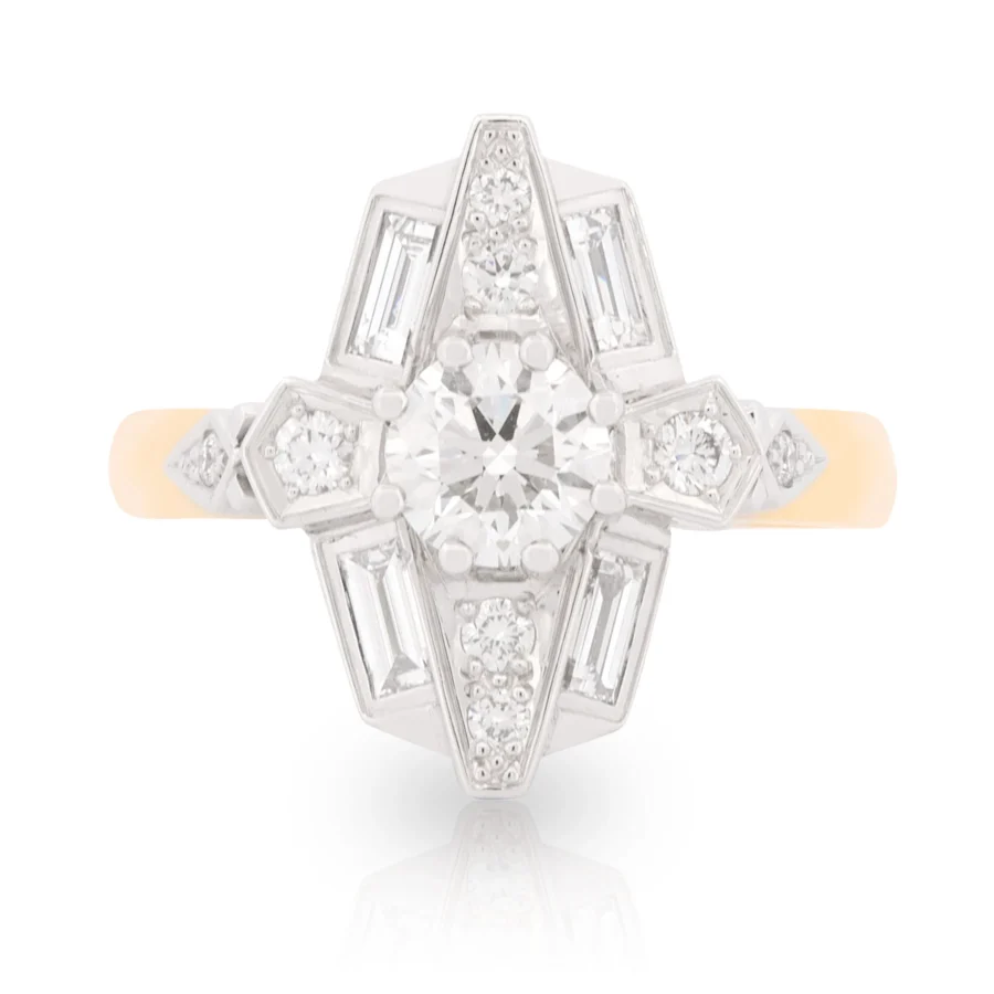 Empire Two Tone Diamond Ring Front