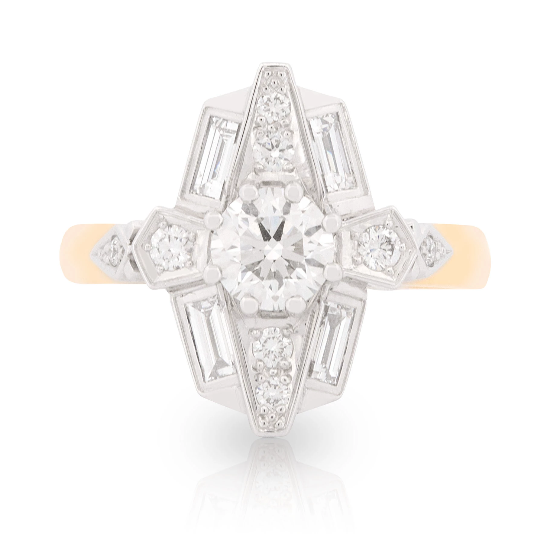 Empire Two Tone Diamond Ring Front