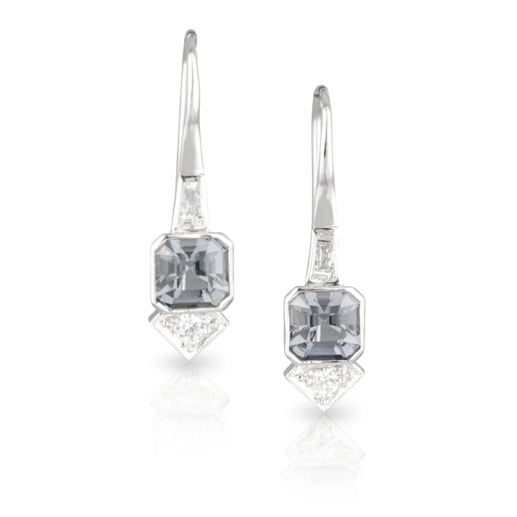 Grey Spinel Drop Earrings