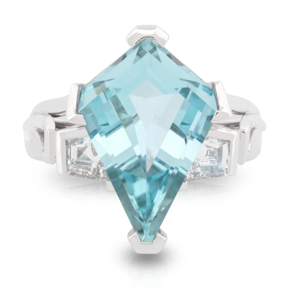Kite Aquamarine and Diamond Dress Ring
