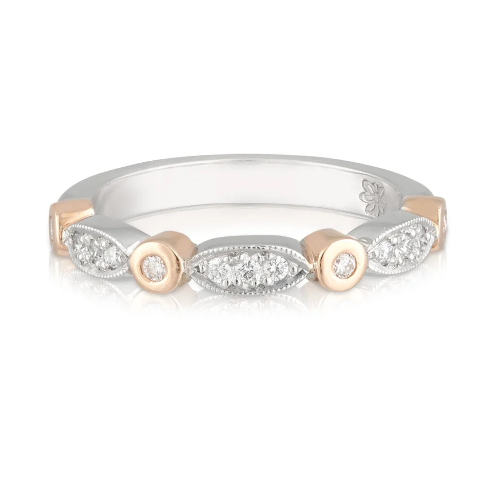 Ladies Diamond Art Deco Wedding Band