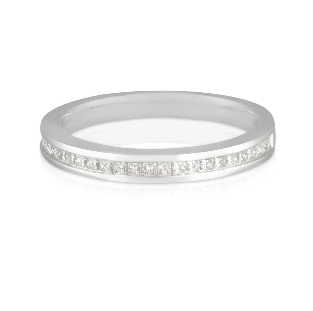 Ladies Princess Cut Diamond Wedding Band