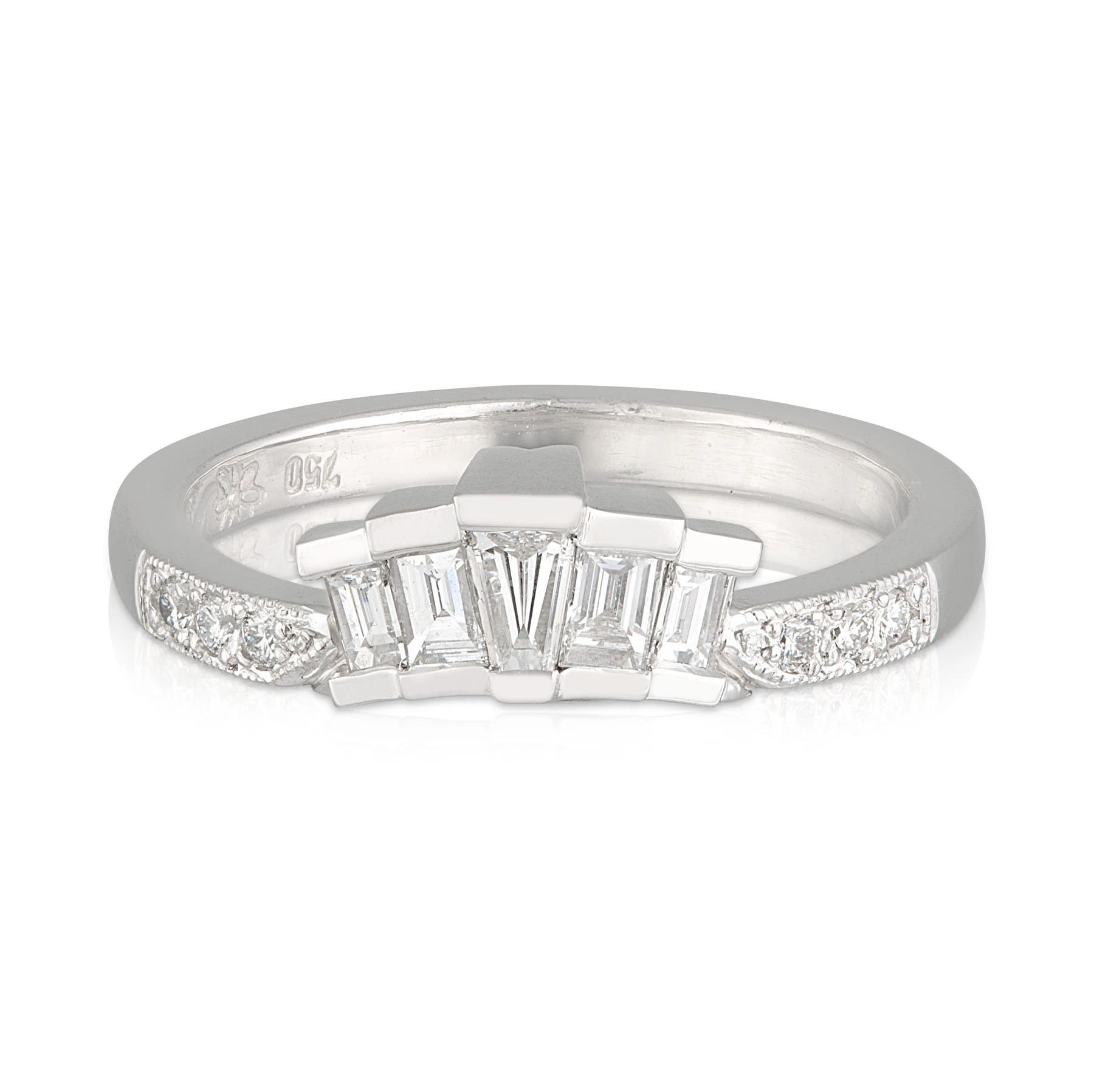 Ladies Tapered Baguette Tiara Wedding Band