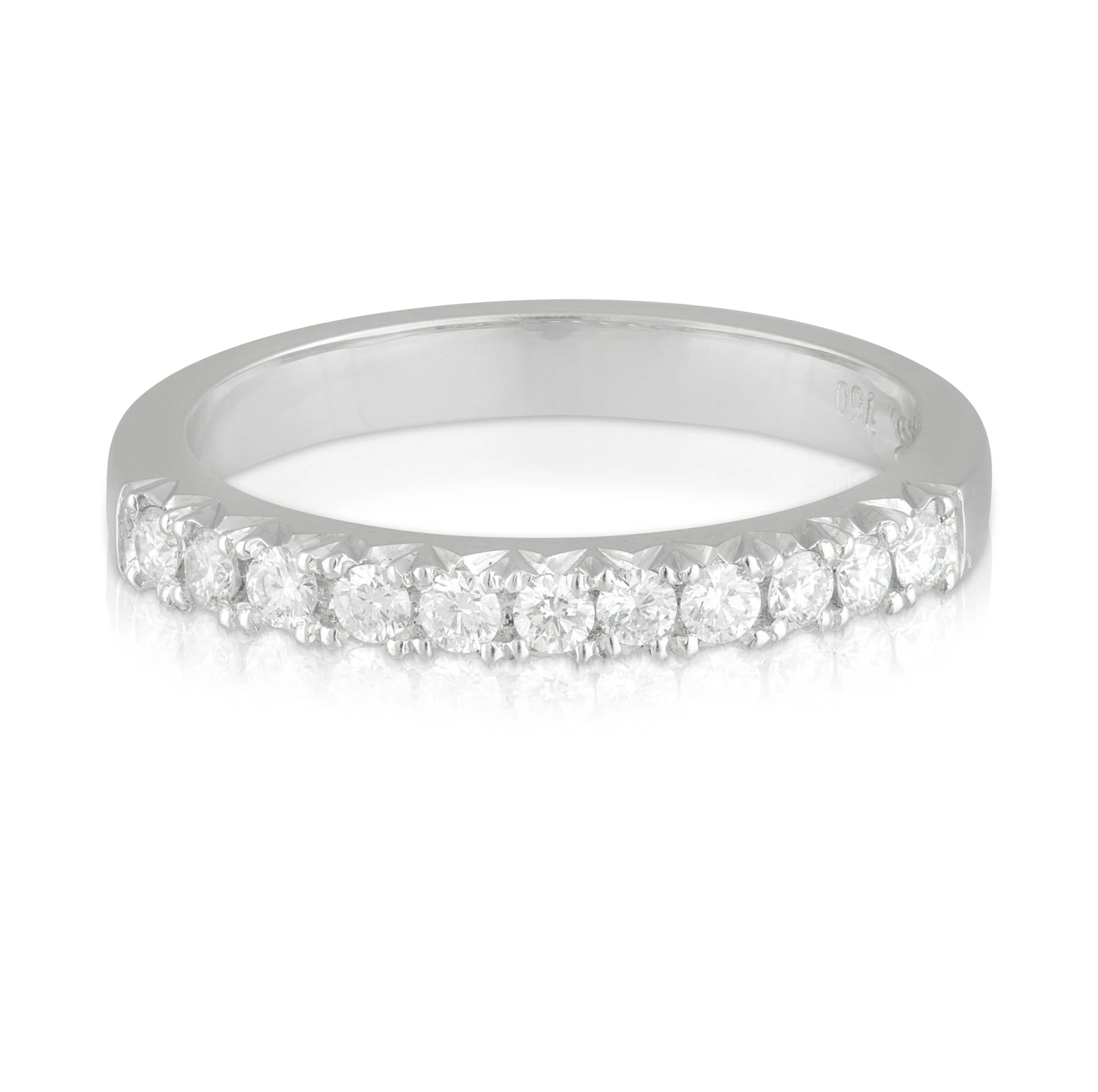 Ladies White Gold 11 Diamond Wedding Band