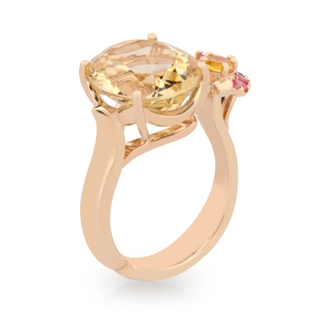 Lemons and Peonies Open Ring
