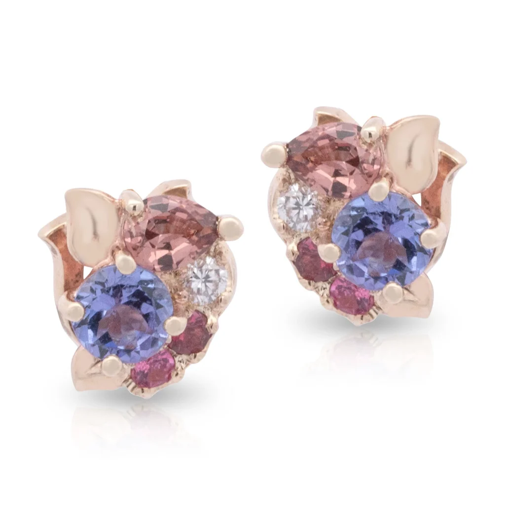 Lemons and Peonies Rose Gold Studs