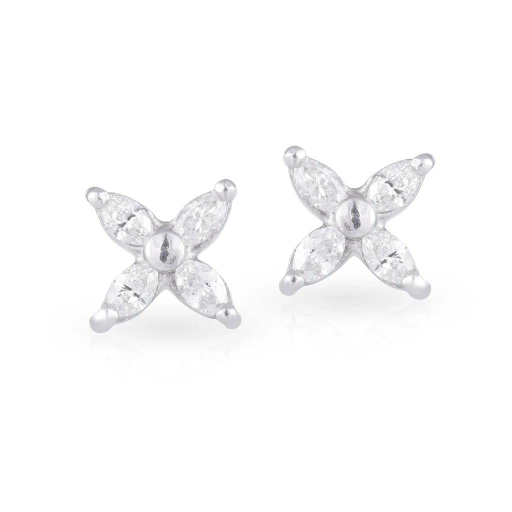 Marquis Diamond Clover Studs