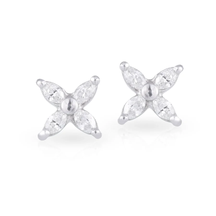 Marquis Diamond Clover Studs
