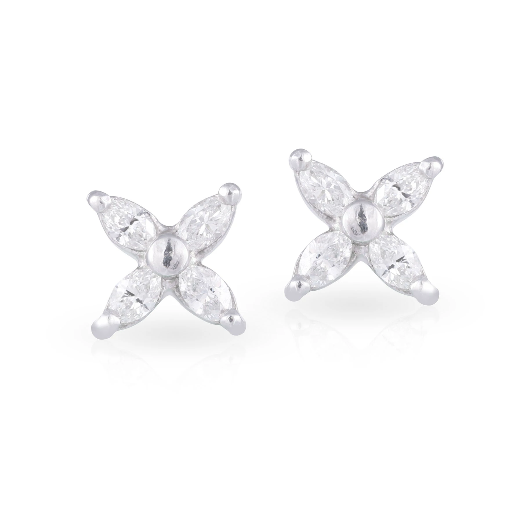 Marquis Diamond Clover Studs