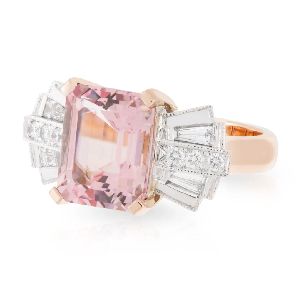Morganite Bow Ring Left