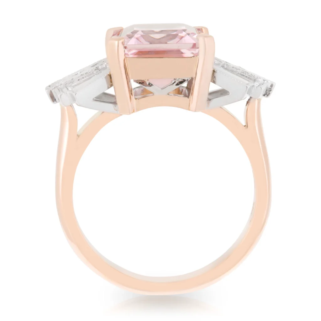 Morganite Bow Ring Sitting Up