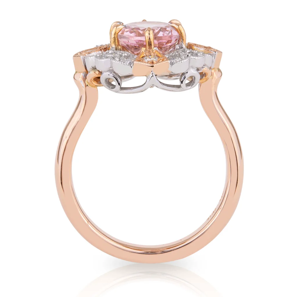 Morganite and Diamond Art Deco Dress Ring
