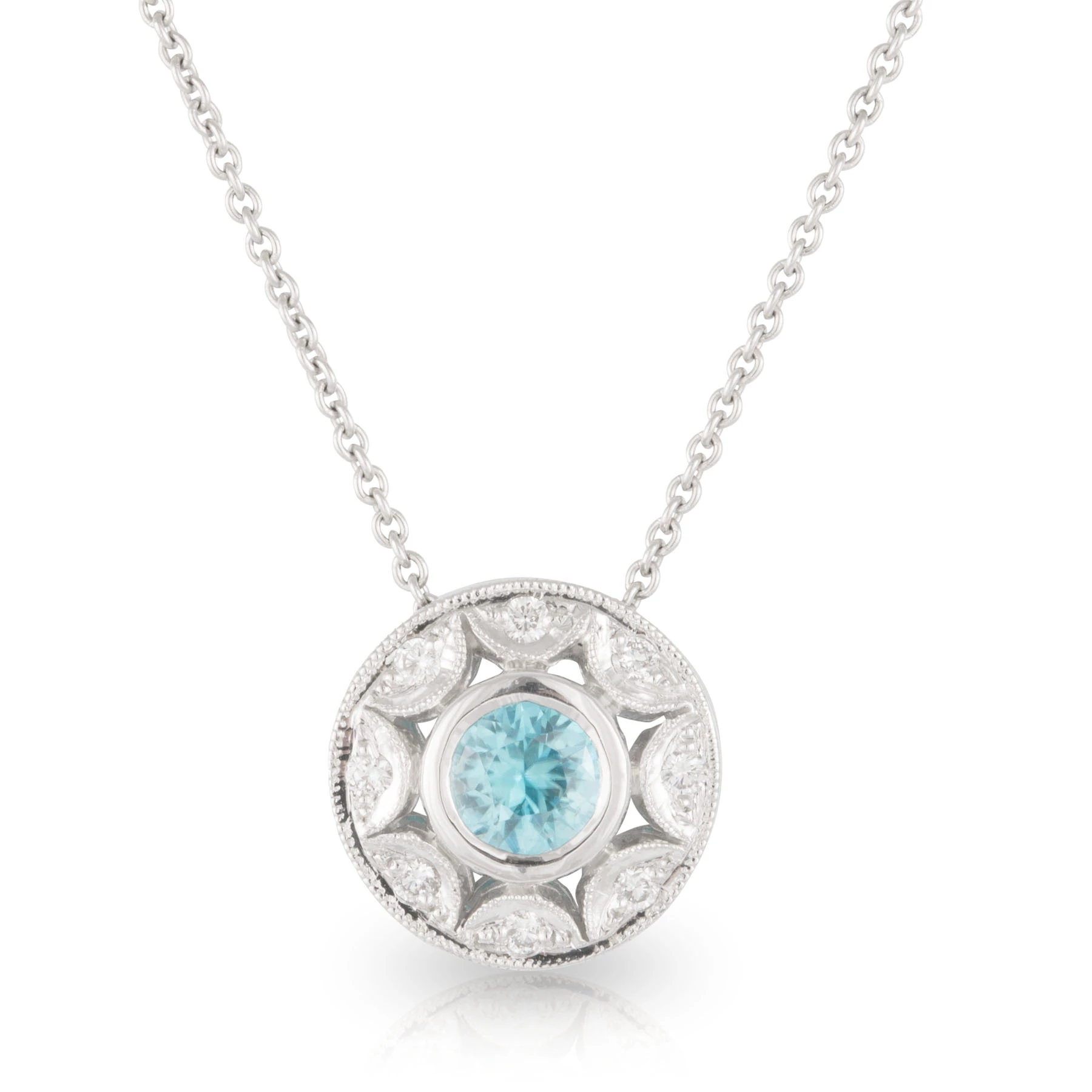 Olivia Blue Zircon Diamond Pendant