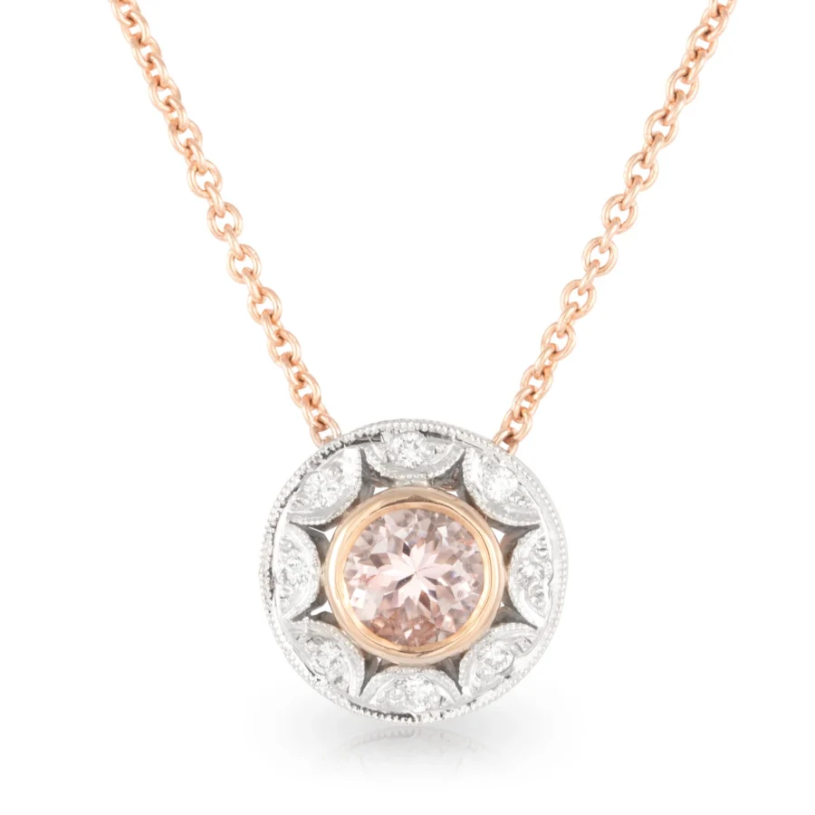 Olivia Morganite Diamond Pendant