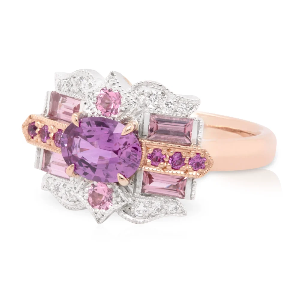 Oval Purple Pink Sunset Ring