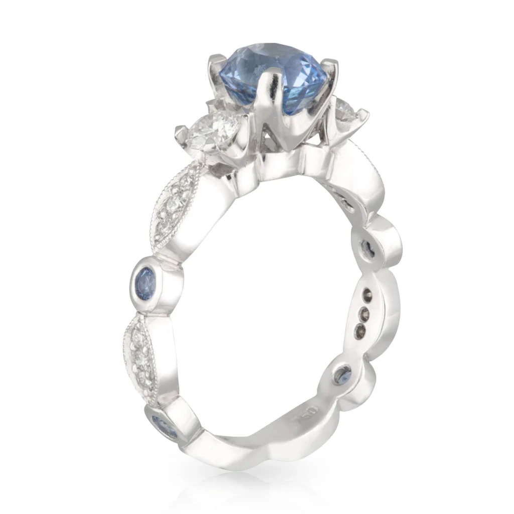 Oval Sapphire Art Deco Engagement Ring