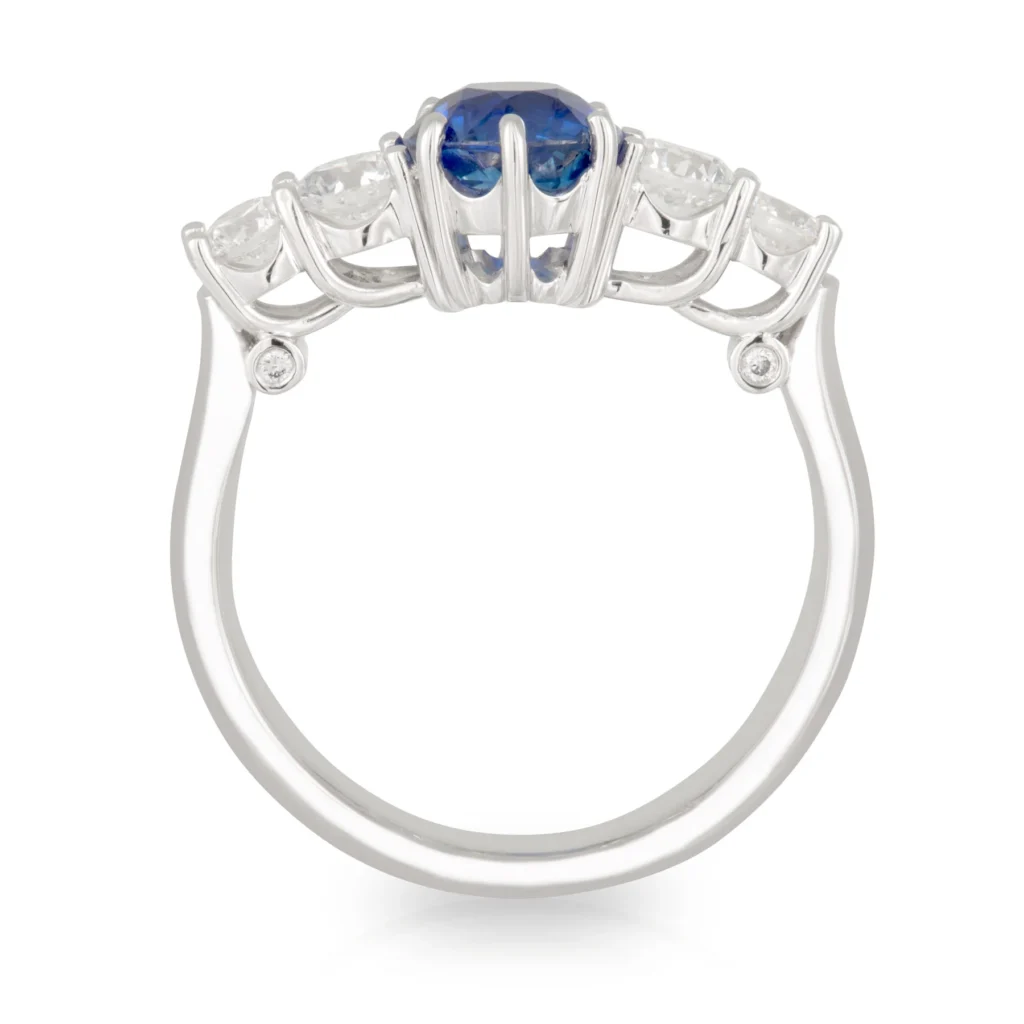 Oval Sapphire and Diamond 5 stone Ring