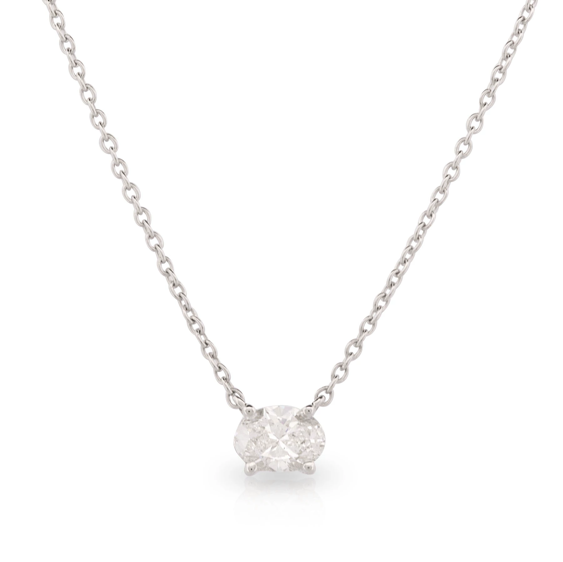Solitaire 4 Claw Oval Diamond Pendant