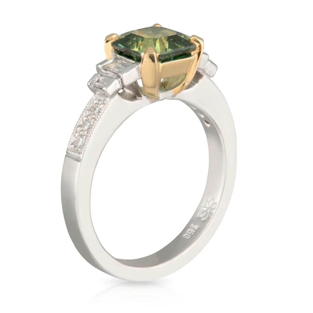 Parti Sapphire and Diamond Engagement Ring
