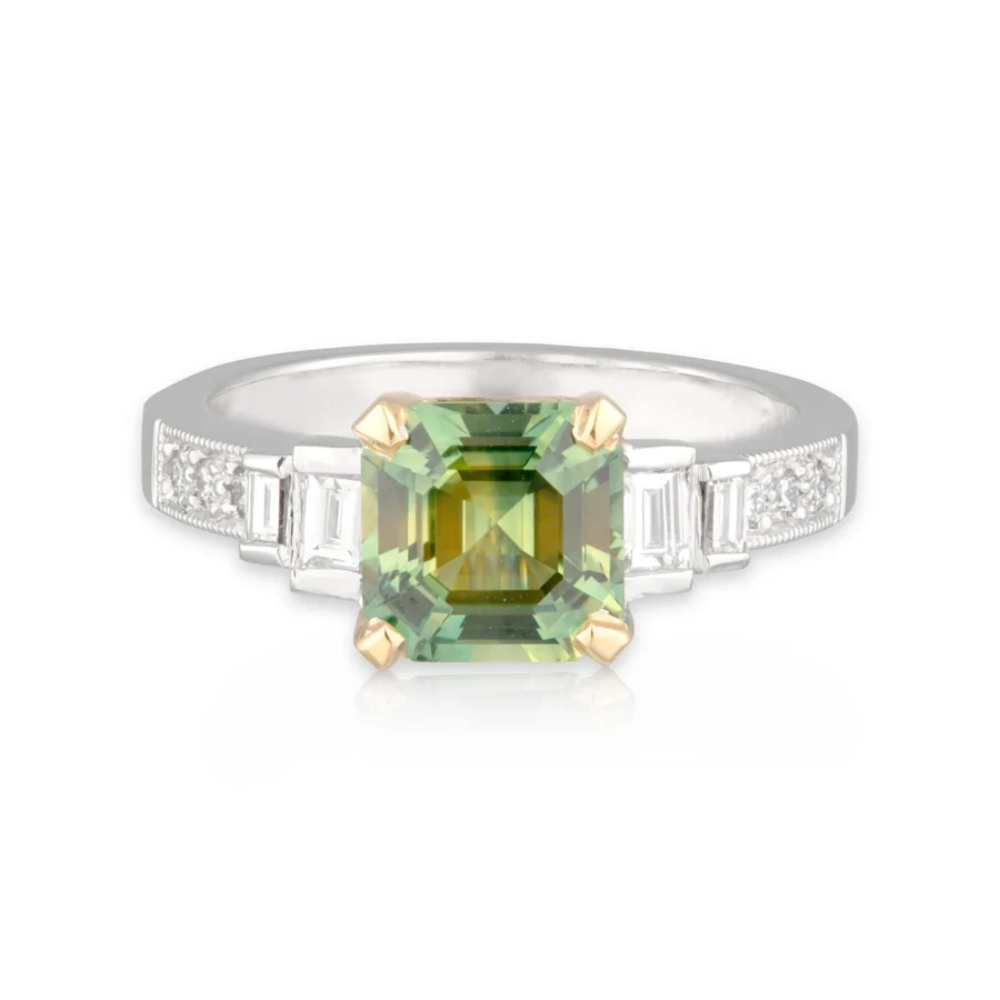 Parti Sapphire and Diamond Engagement Ring