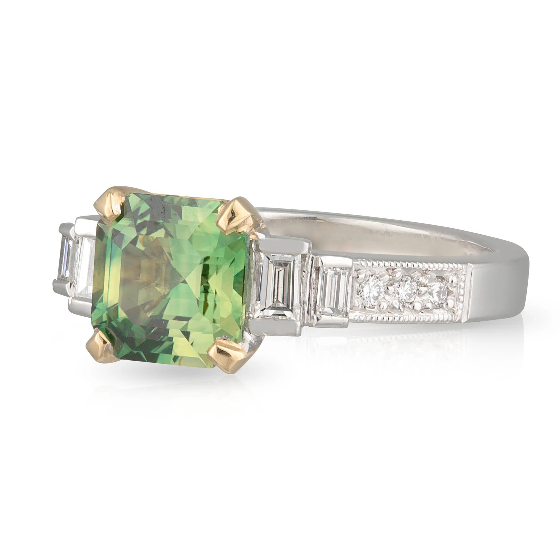 Parti Sapphire and Diamond Engagement Ring