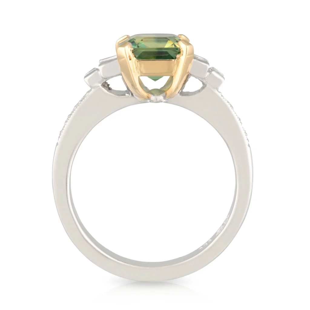 Parti Sapphire and Diamond Engagement Ring