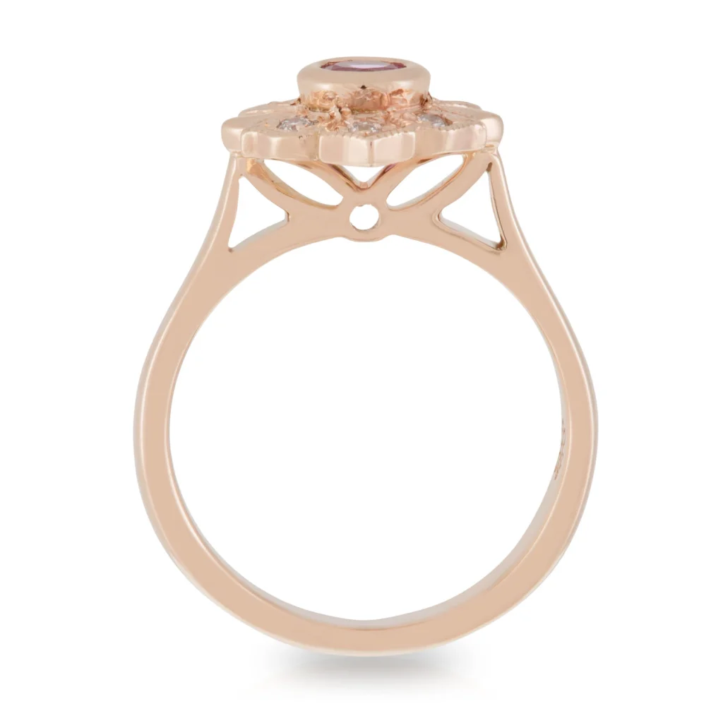 Pink Sapphire Flower Ring