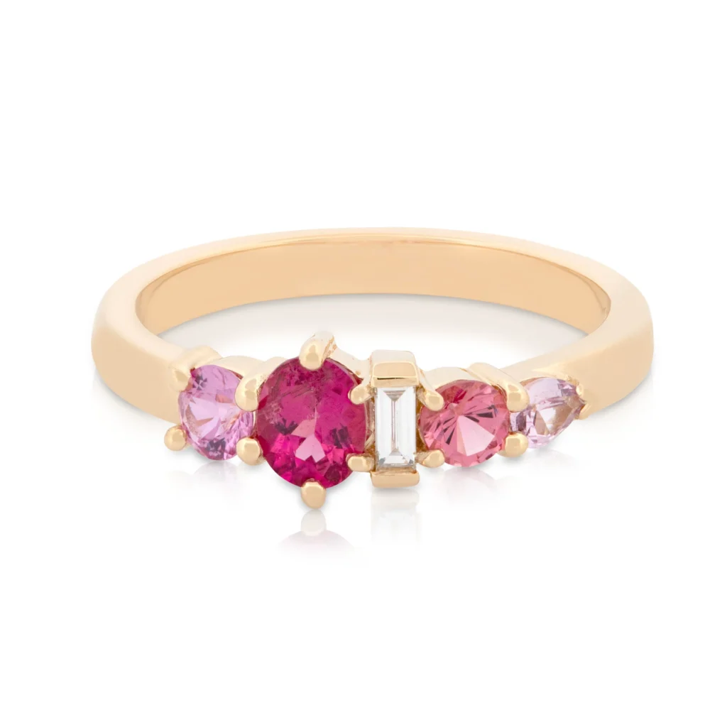 Pinks and Diamond Stacker Ring