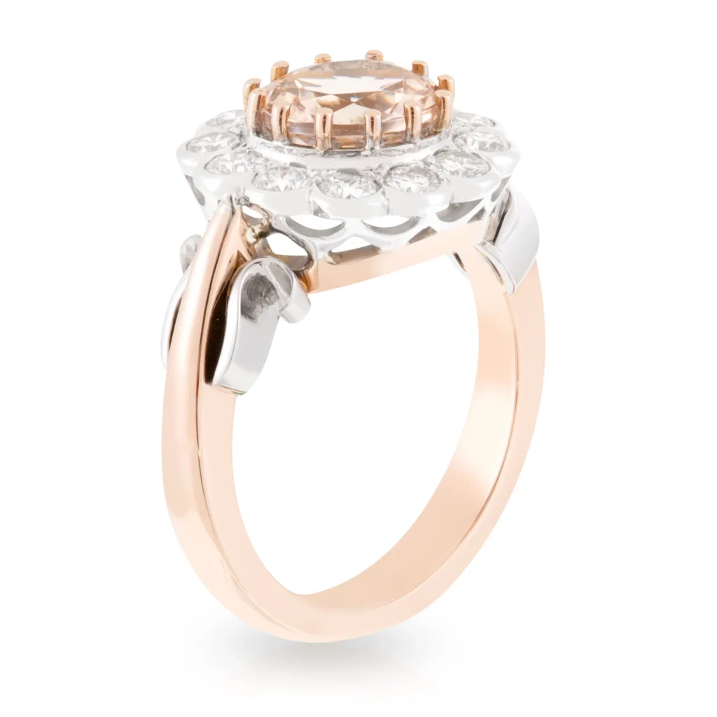 Round Morganite Daisy Ring