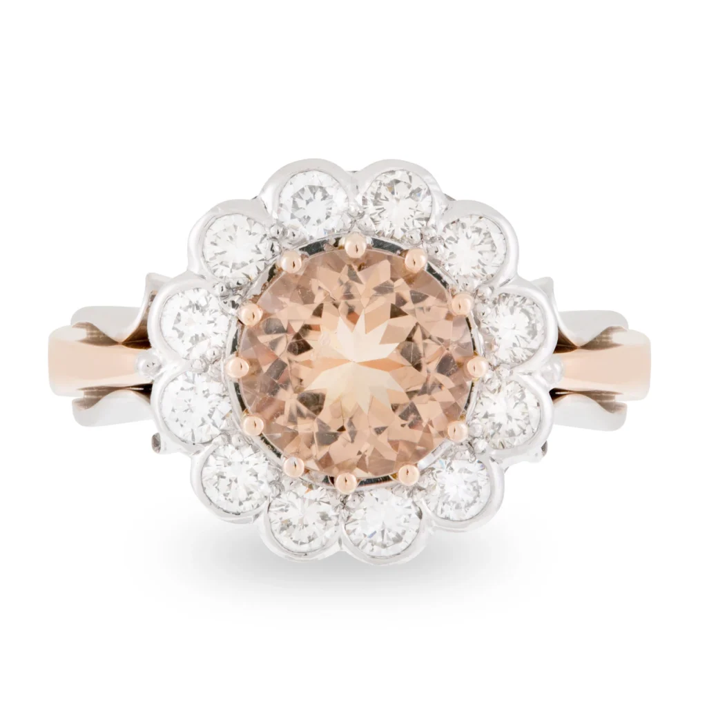 Round Morganite Daisy Ring